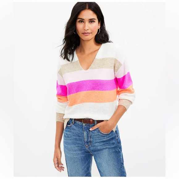 LOFT Sweaters - Loft Neon Color Block Sweater